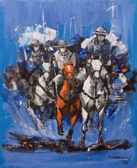 Naeem Rind, 16 x 20 Inch, Acrylic on Canvas, Horse Painting, AC-NAR-064
